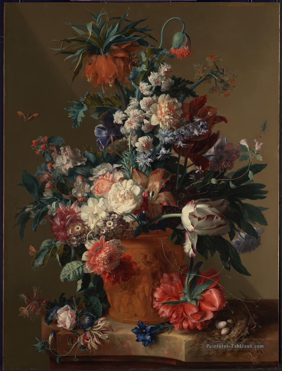 Vase avec Nue de fleurs Jan van Huysum Peintures à l'huile